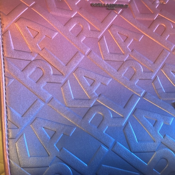 Karl Lagerfeld Maybelle Satchel cactus pink ombré w/ cat Choupette handbag rare - Picture 9 of 9